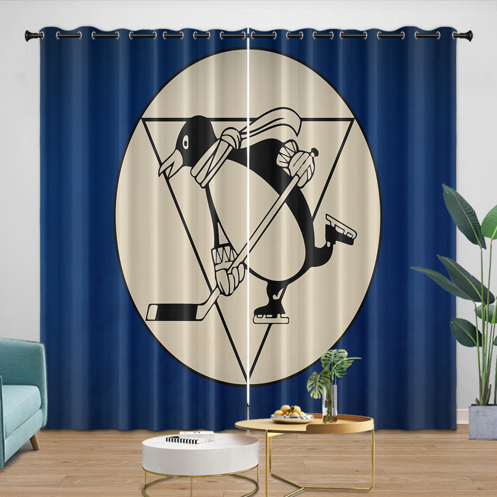 Pittsburgh Penguins Curtains Blackout Window Drapes Room Decoration (Online Order Only)