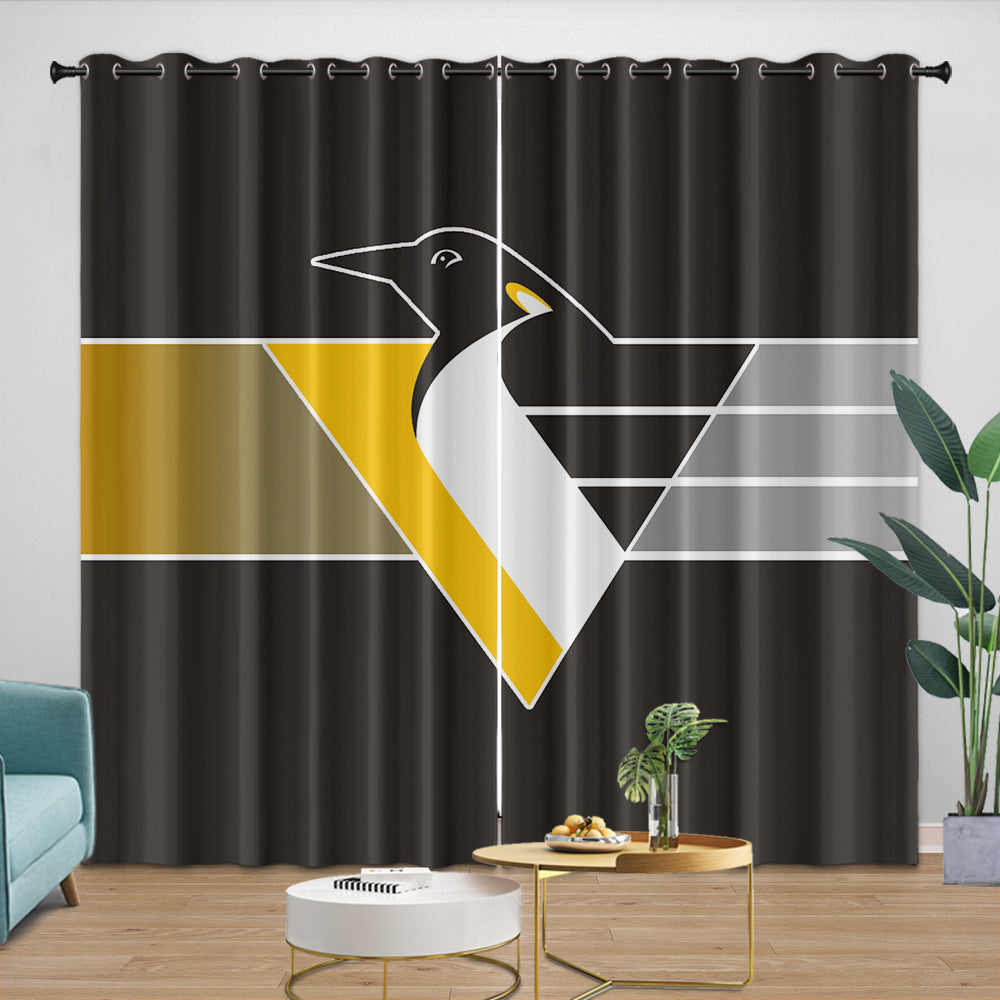 Pittsburgh Penguins Curtains Blackout Window Drapes Room Decoration (Online Order Only)