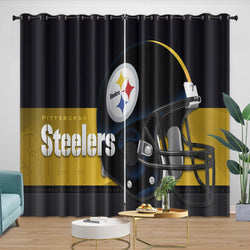 Pittsburgh Steelers Curtains Blackout Window Drapes Room Decoration (Online Order Only)