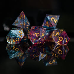 PRE-ORDER || Plasma Gold Sharp-Edged Resin Dice Set