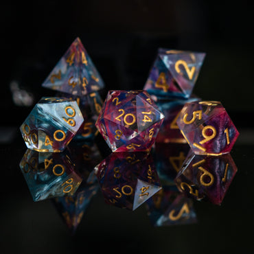 PRE-ORDER || Plasma Gold Sharp-Edged Resin Dice Set