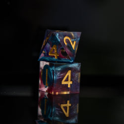 PRE-ORDER || Plasma Gold Sharp-Edged Resin Dice Set