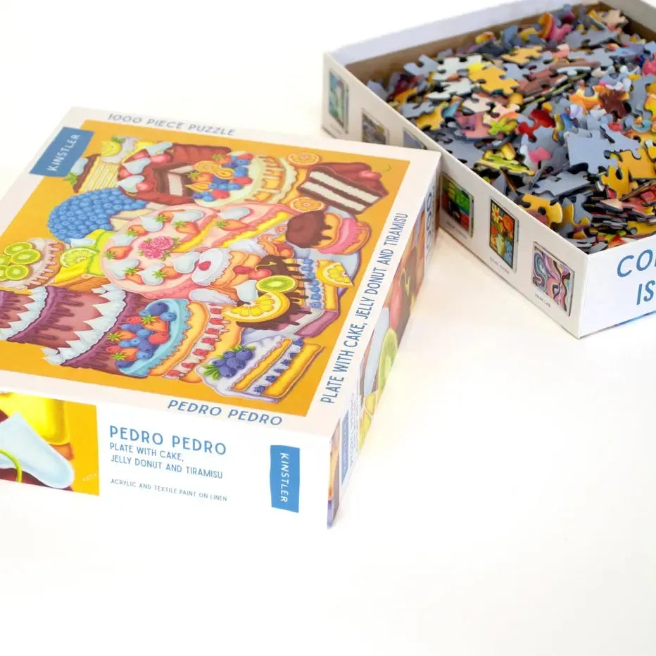 Plate with Cake, Jelly Donut & Tiramisu 1000 Piece Jigsaw Puzzle Kinstler