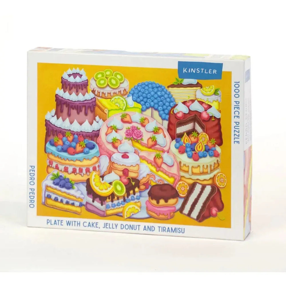 Plate with Cake, Jelly Donut & Tiramisu 1000 Piece Jigsaw Puzzle Kinstler