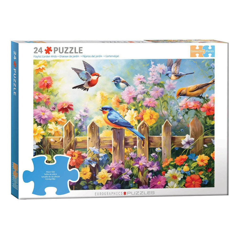 Playful Garden Birds 24 Connecting Pieces Jigsaw Puzzle Eurographics (ONLINE ORDER ONLY)
