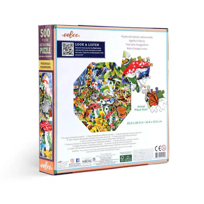 Poisonous Mushrooms 500 Piece Octagonal Jigsaw Puzzle eeBoo (ONLINE ORDER ONLY)