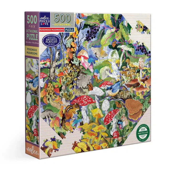 Poisonous Mushrooms 500 Piece Octagonal Jigsaw Puzzle eeBoo (ONLINE ORDER ONLY)