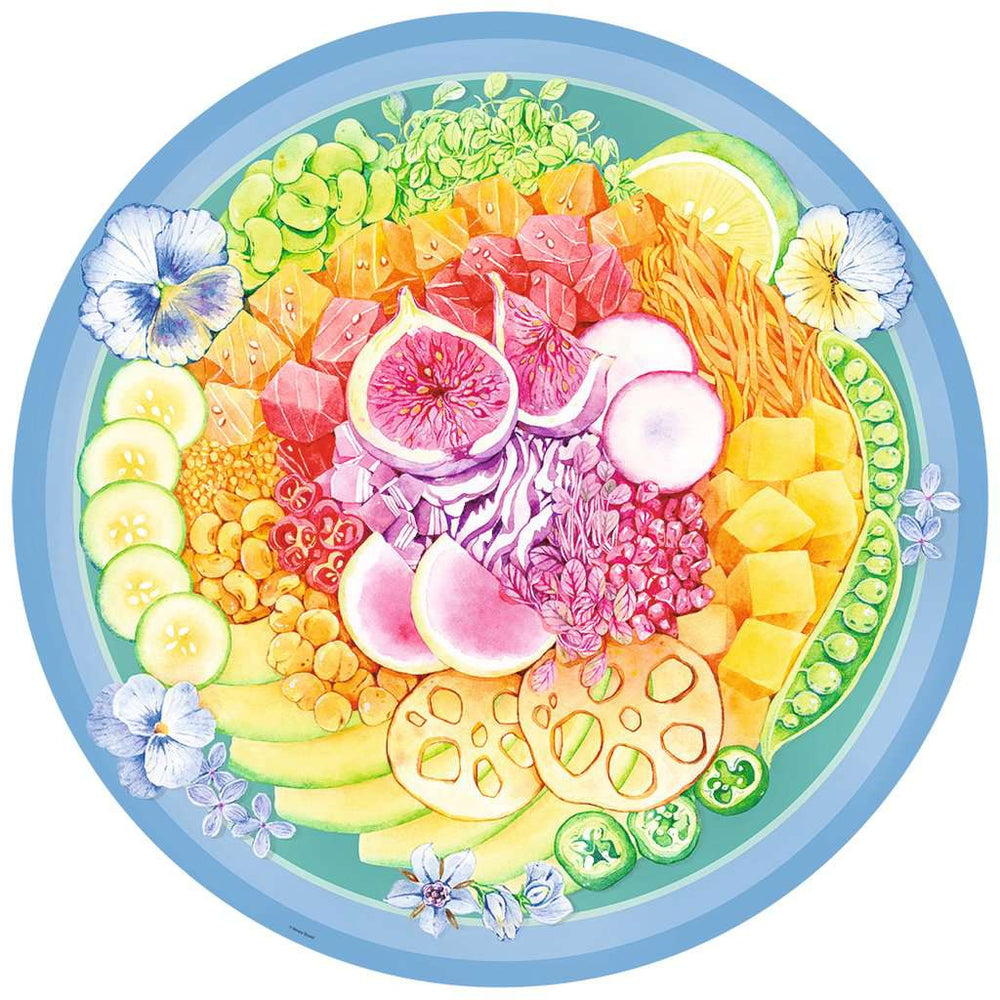 Poke Bowl "Circle of Colors" 500 Piece Round Jigsaw Puzzle Ravensburger (ONLINE ORDER ONLY)