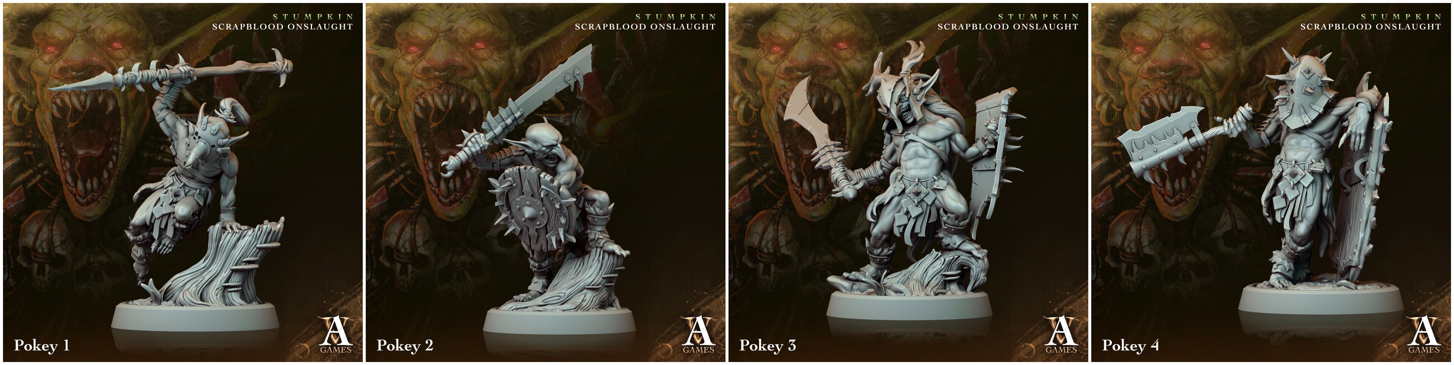 3D Printed Archvillain Games Pokeys Stumpkin Scrapblood Onslaught 28 32mm D&D (Online Only)