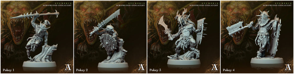 3D Printed Archvillain Games Pokeys Stumpkin Scrapblood Onslaught 28 32mm D&D (Online Only)