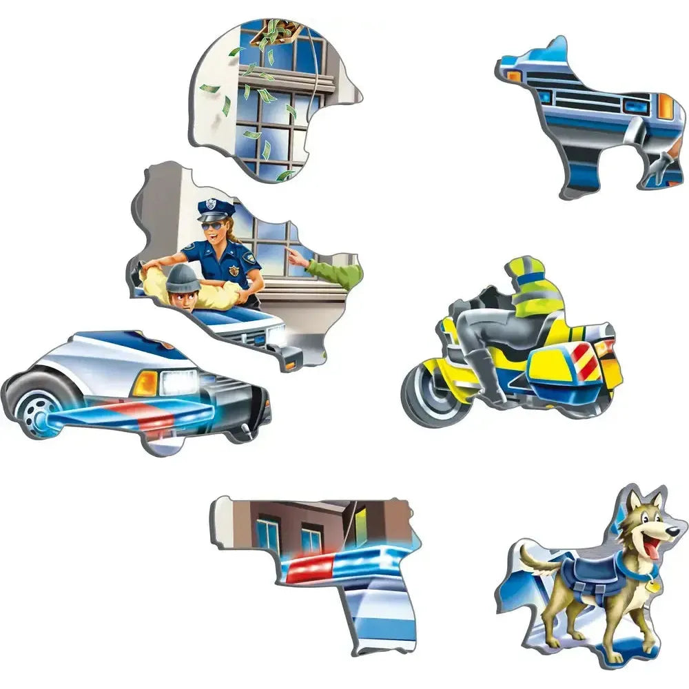 Police Catching the Bank Robbers 43 Piece Tray Jigsaw Puzzle Larsen