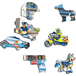 Police Catching the Bank Robbers 43 Piece Tray Jigsaw Puzzle Larsen