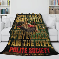 Polite Society Blanket Pattern Flannel Throw Room Decoration (Online Order Only)