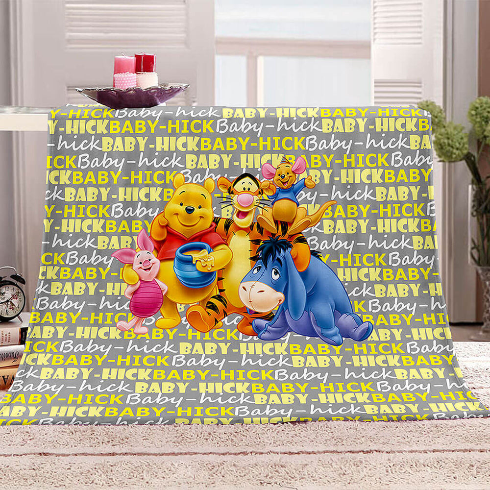 Pooh Bear Blanket Flannel Throw Room Decoration (Online Order Only)