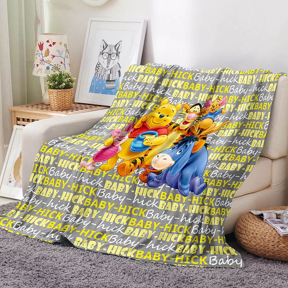 Pooh Bear Blanket Flannel Throw Room Decoration (Online Order Only)