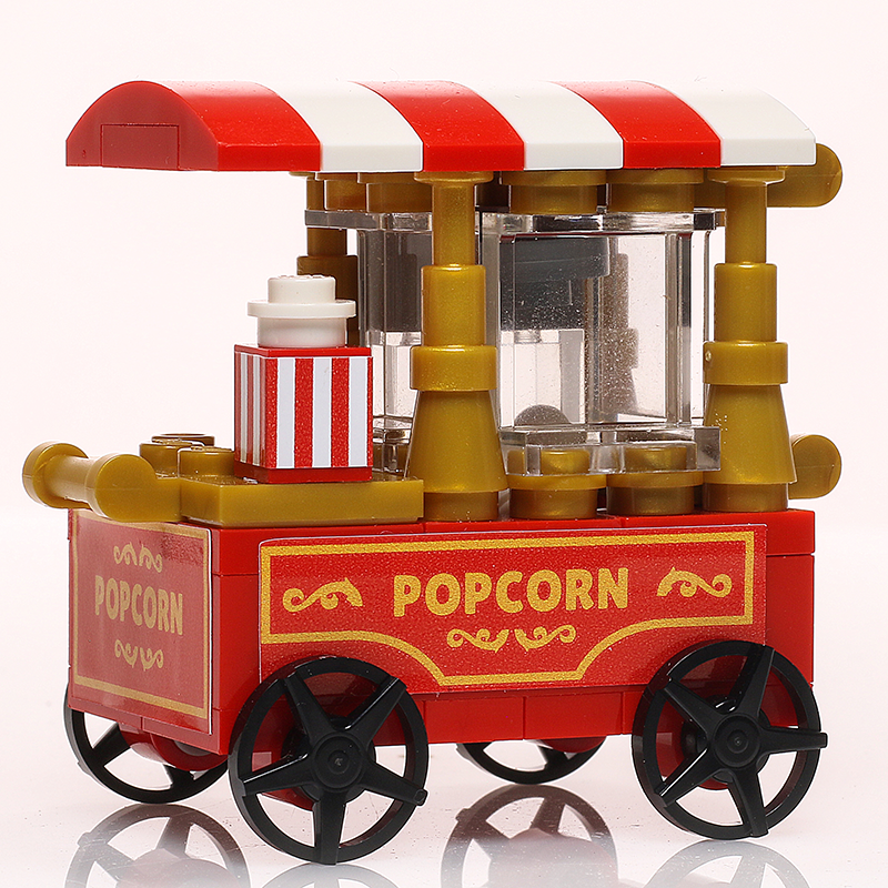 Popcorn Vending Cart Building Set made using LEGO parts (Online Order Only)