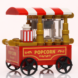 Popcorn Vending Cart Building Set made using LEGO parts (Online Order Only)