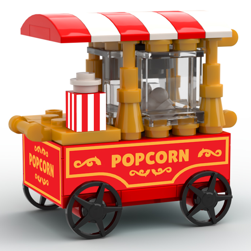 Popcorn Vending Cart Building Set made using LEGO parts (Online Order Only)