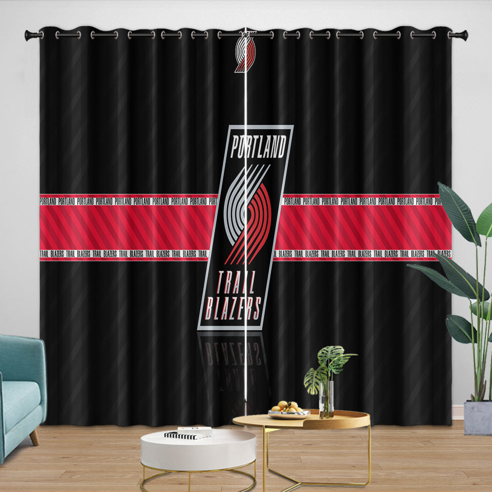 Portland Trail Blazers Curtains Blackout Window Drapes Room Decoration (Online Order Only)