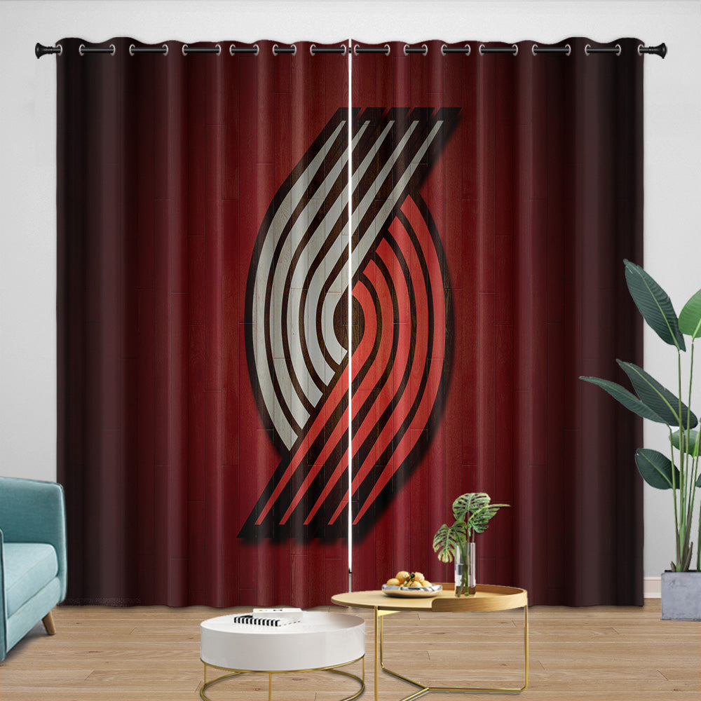 Portland Trail Blazers Curtains Blackout Window Drapes Room Decoration (Online Order Only)