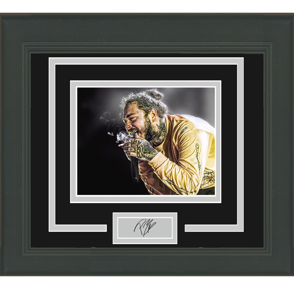 Framed Post Malone Facsimile Laser Engraved Signature Auto 11x14 Music Photo (ONLINE ORDER ONLY)