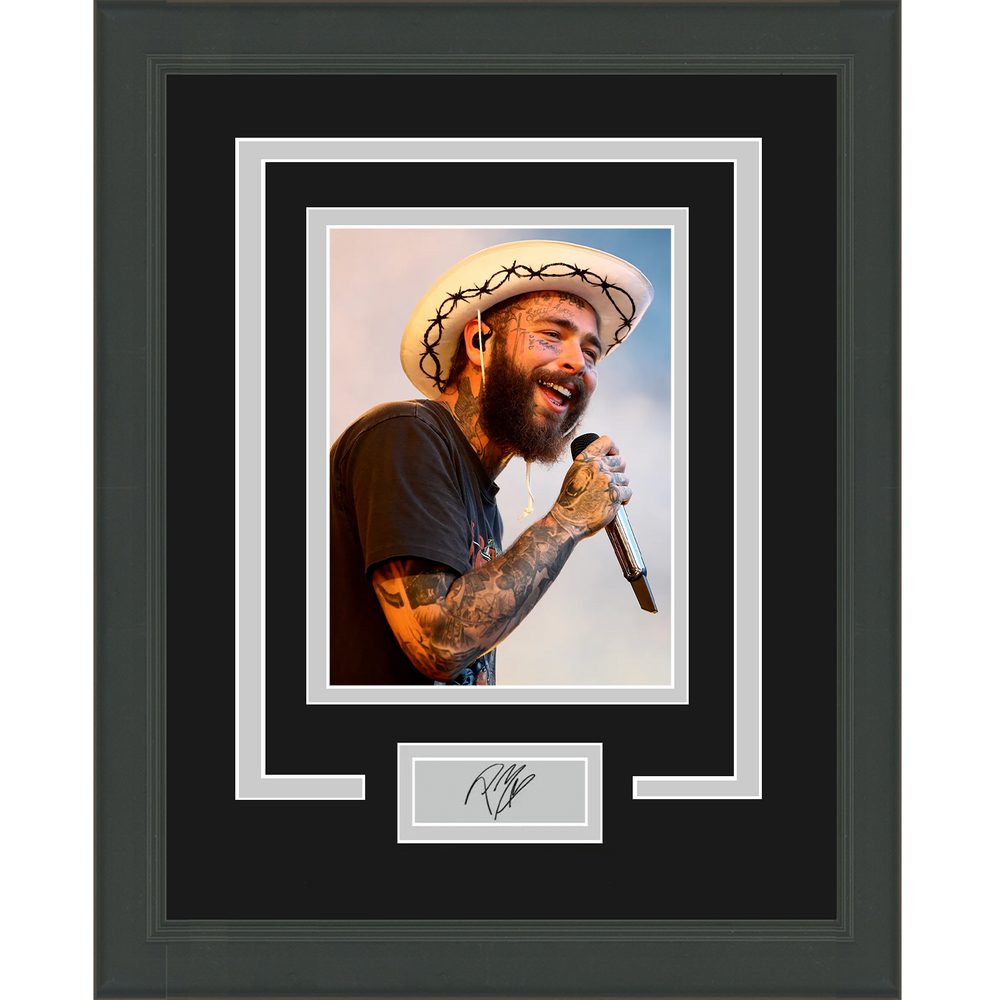 Framed Post Malone Facsimile Laser Engraved Signature Auto 11x14 Music Photo (ONLINE ORDER ONLY)