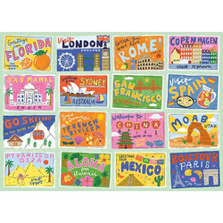 Postcards 1000 Piece Jigsaw Puzzle Happily (ONLINE ORDER ONLY)