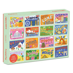 Postcards 1000 Piece Jigsaw Puzzle Happily (ONLINE ORDER ONLY)