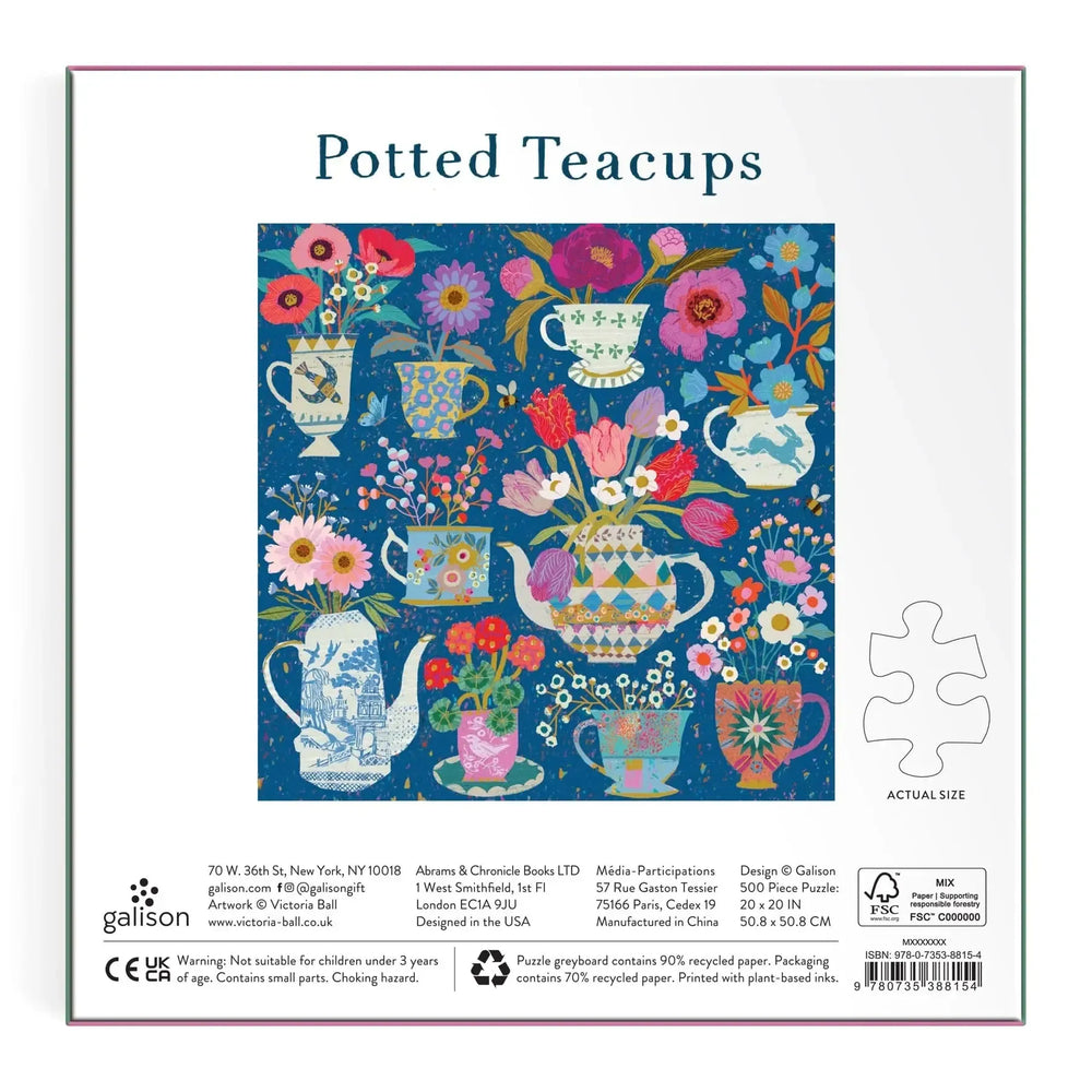 Potted Teacups 500 Piece Jigsaw Puzzle Galison