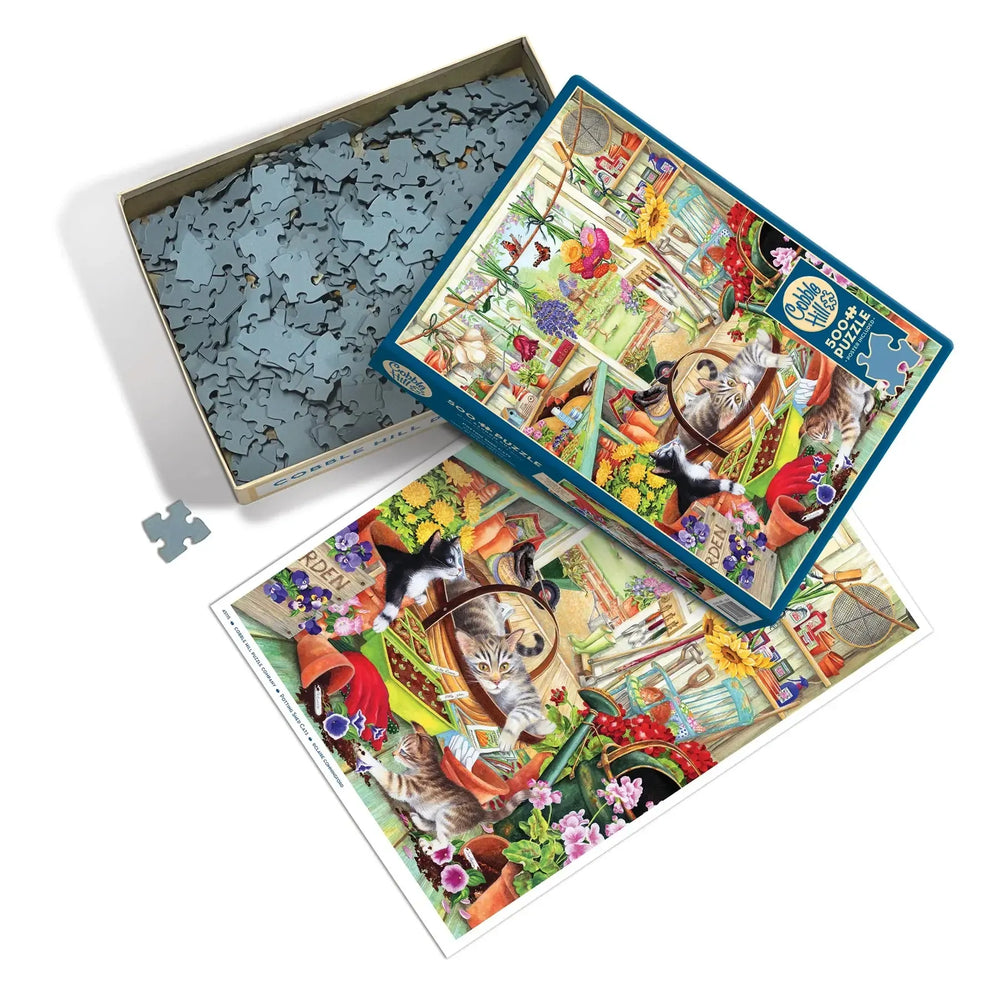 Potting Shed Cats 500 Piece Jigsaw Puzzle Cobble Hill (ONLINE ORDER ONLY)