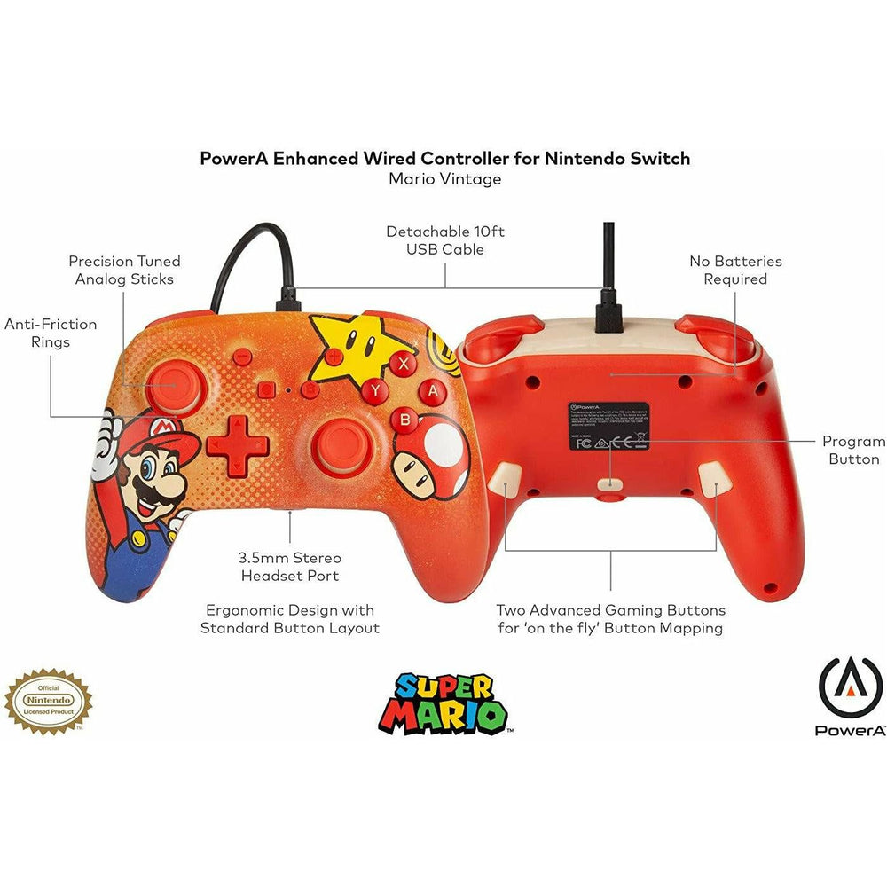PowerA Enhanced Wired Controller for Nintendo Switch - Mario (Online Order Only)