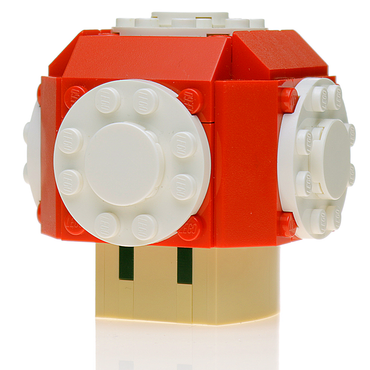 Red Power Up Mushroom made from LEGO parts - B3 Customs (Online Order Only)