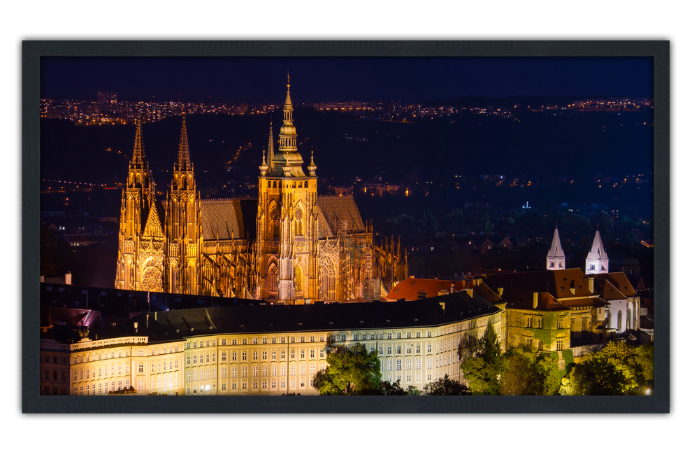 Professionally Framed Prague Castle Czech Republic Skyline High-Resolution Panoramic Photo 12x22 Wall Art (ONLINE ORDER ONLY)