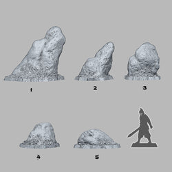 3D Printed Fantastic Plants and Rocks Prairie Natural Stones 28mm - 32mm D&D Wargaming (Online Only)