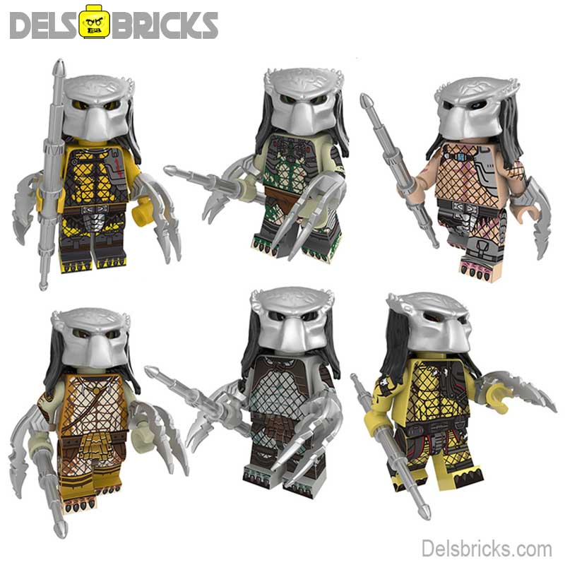 The Predator Yautja tribe set of 6 Lego Minifigures Custom Toys (ONLINE ORDER ONLY)
