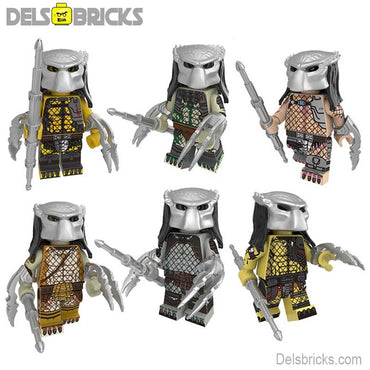 The Predator Yautja tribe set of 6 Lego Minifigures Custom Toys (ONLINE ORDER ONLY)