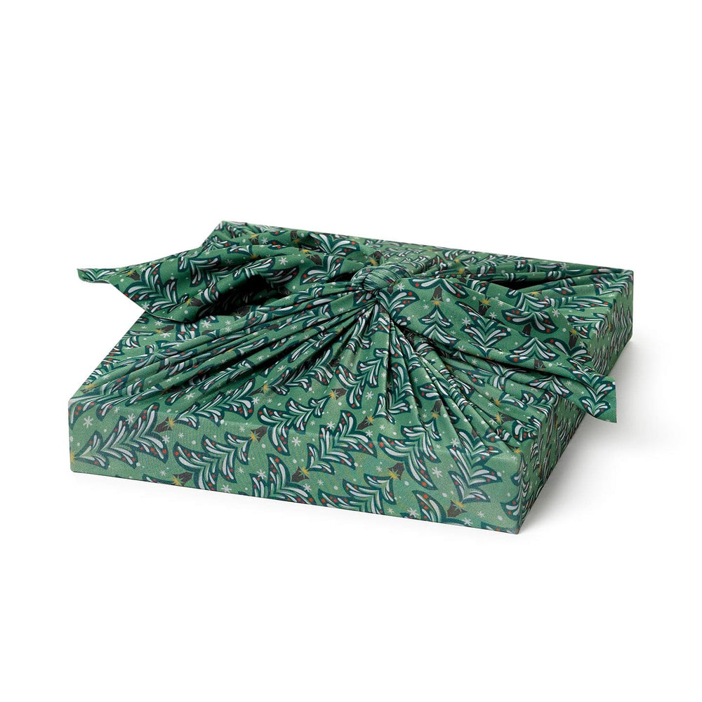 Set of 3 (S, L, XL) Reusable Cloth Furoshiki Gift Wrap | Christmas Trees & Bright Red (ONLINE ORDER ONLY)