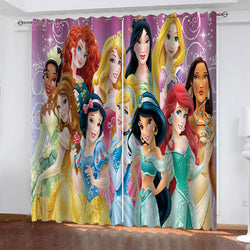 Princess Snow White Curtains Blackout Window Treatments Drapes Room Decor (Online Order Only)