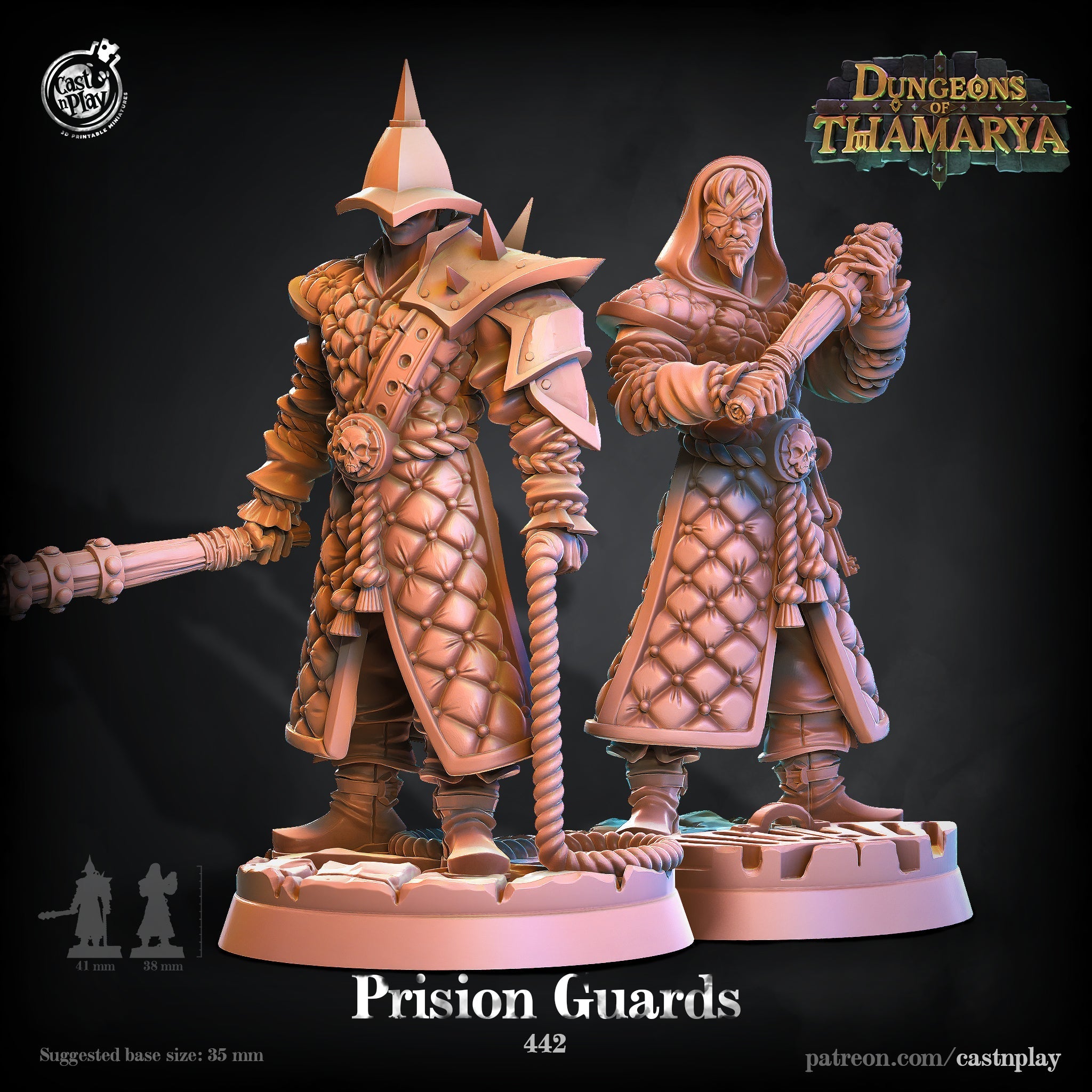3D Printed Cast n Play Prison Guards Dungeons of Thamarya Set 28mm 32mm D&D (Online Only)