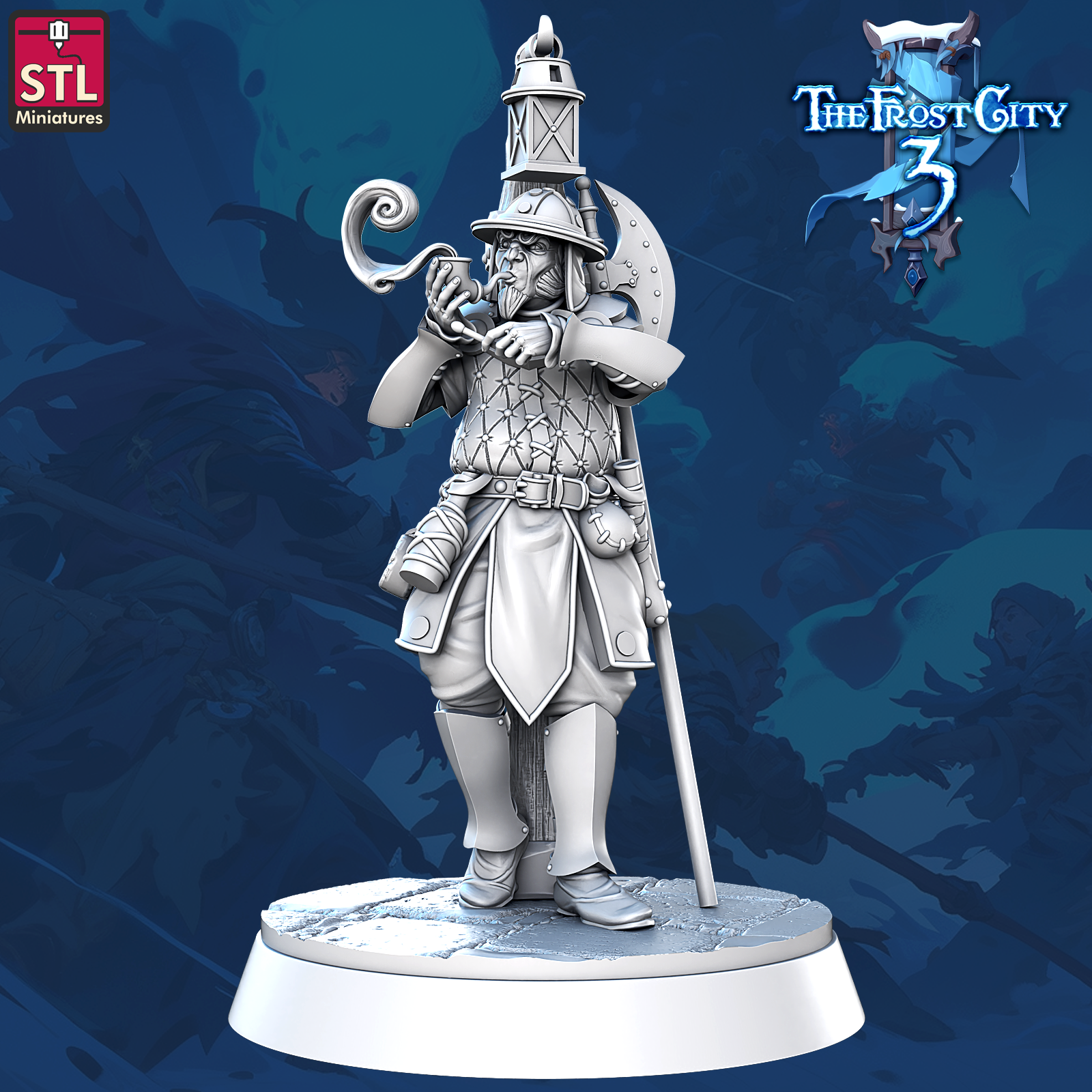 3D Printed STL Miniatures Prison Guards Core Characters The Frost City 3 28 - 32mm War Gaming D&D (Online Only)