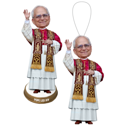 Pope Leo XIV Mini Bobblehead and Bobblehead Ornament (Presale) (ONLINE ORDER ONLY)