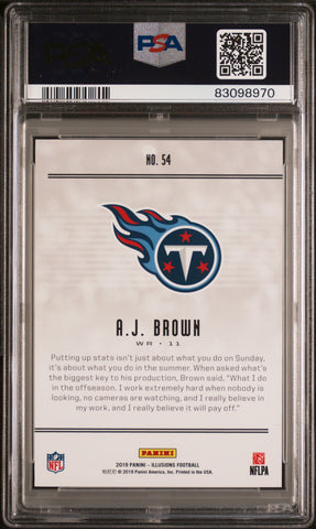 Graded 2019 Panini Illusions AJ Brown #54 Rookie RC Football Card PSA 10 Gem Mint (ONLINE ORDER ONLY)
