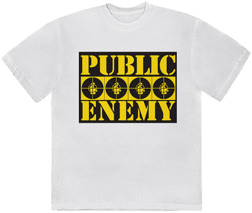 Public Enemy 4 Logos White Unisex Short Sleeve T-shirt (2XL) [T-Shirt] (ONLINE ORDER ONLY)