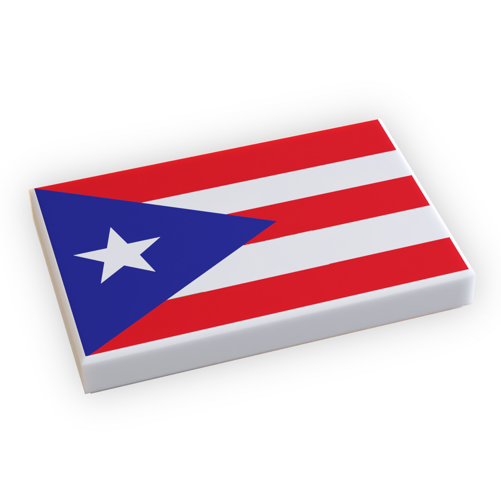 Puerto Rico Flag (2x3 Tile) made using LEGO part (Online Order Only)