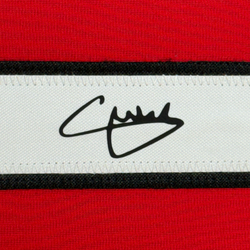 Framed Facsimile Autographed Christian Pulisic 35x39 AC Milan Black/Red Reprint Laser Auto Soccer Jersey (ONLINE ORDER ONLY)