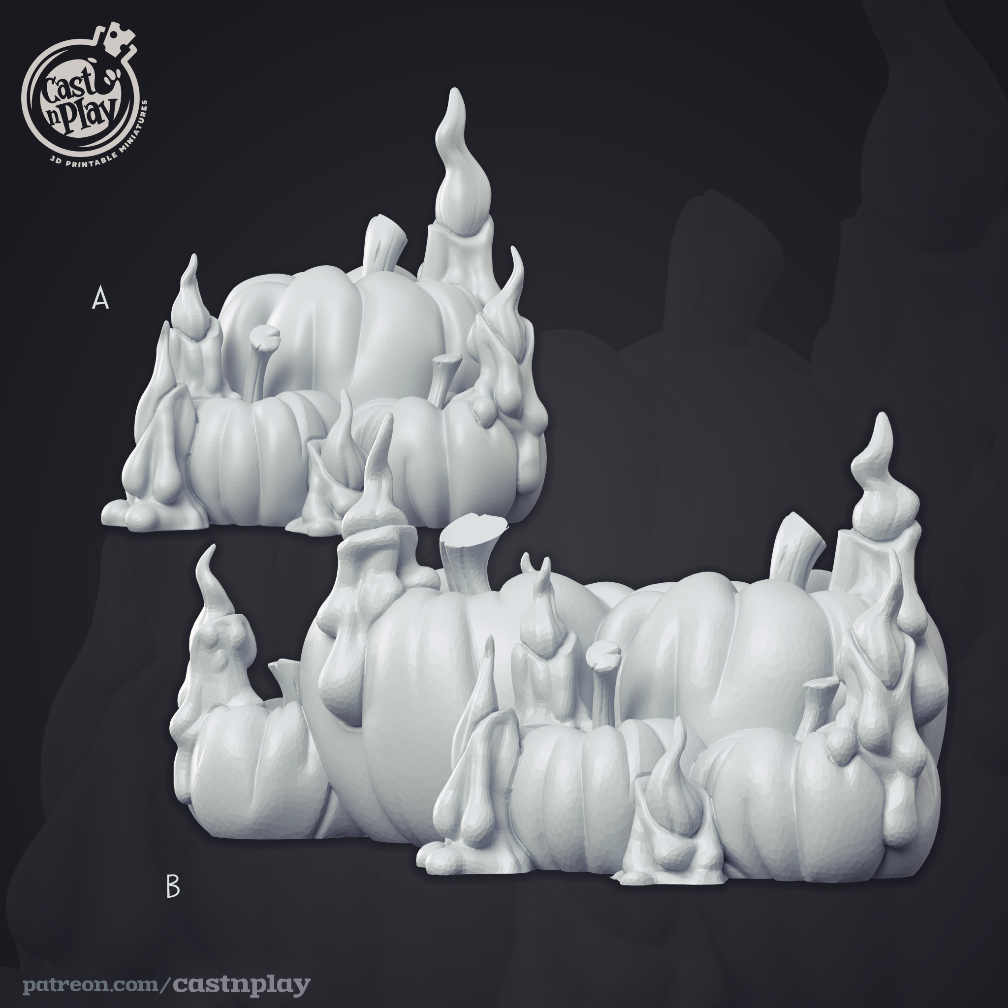 3D Printed Cast n Play - Pumpkins 28mm 32mm D&D (Online Only)