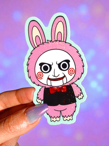 Puppet Bunny Glitter Monster Vinyl Sticker (ONLINE ORDER ONLY)