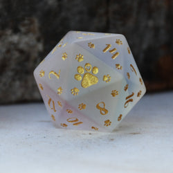 Pre-Order || Puppy Paws Frosted Prism Glass Dice Set