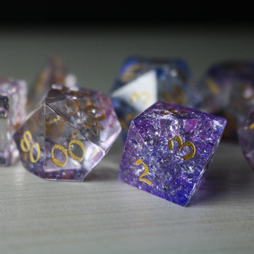 Purple Cloud Forge Fire Glass DND Dice Set (ONLINE ORDER ONLY)