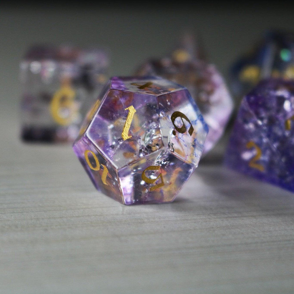 Purple Cloud Forge Fire Glass DND Dice Set (ONLINE ORDER ONLY)